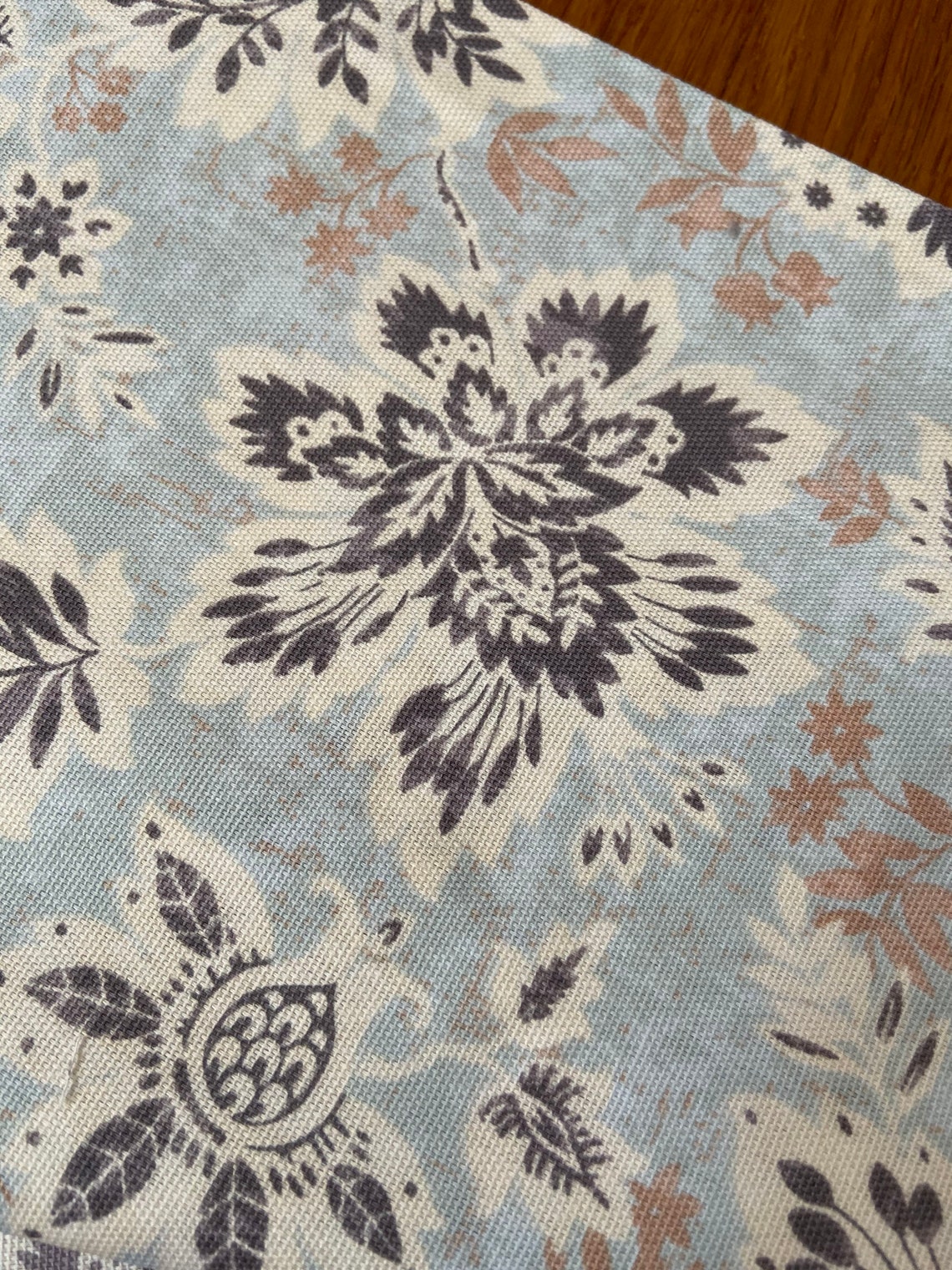 Waverly Inspirations Fabric Blue and Grey Floral Fabric by Etsy