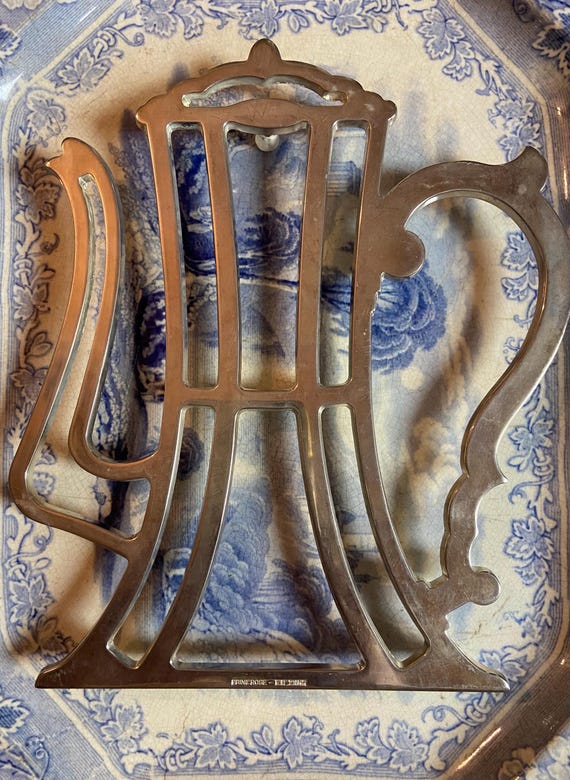 Dessous De Plat En Métal Vintage Argenté