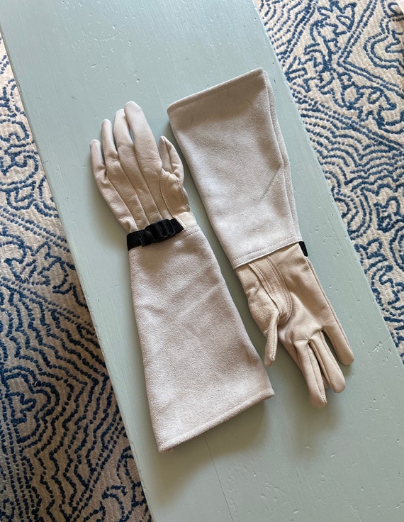 Gauntlet Gloves - Bone White Riding Gloves - Long
