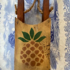 Vintage Wood Pinapple Sled Ornament