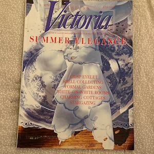 Vintage Victoria Magazine July 2000 - Bliss Victoria - Summer Elegance - White-On-White - Charming Cottages