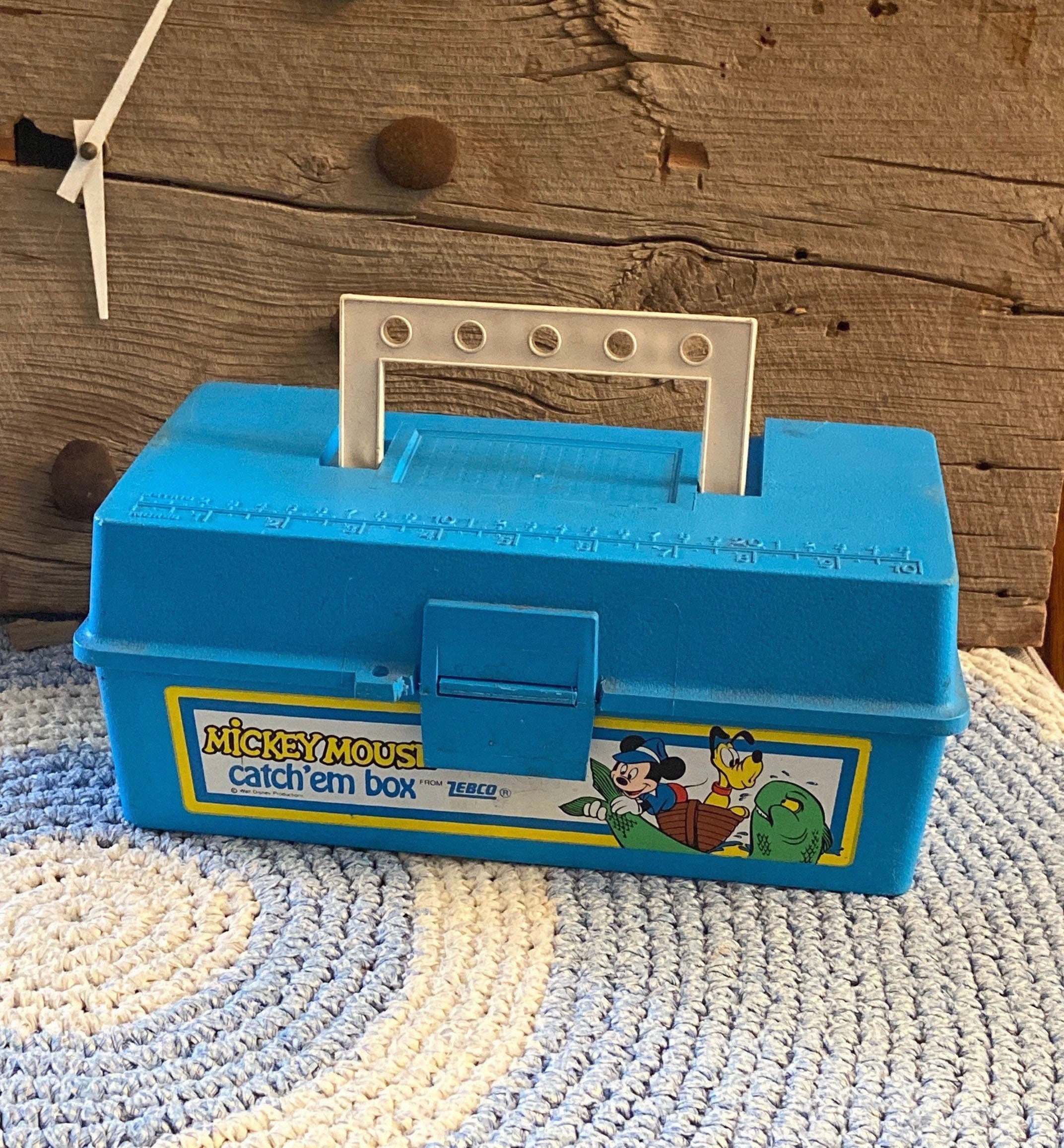 Vintage Mickey Mouse Catchem Box Zebco Toy Tackle Box Walt Disney  Production Toy Chest 