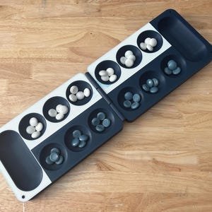 3D Printed Mancala Game Board with 48 Game Stones image 1