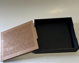 3D Printed Trinket Box with Sliding Lid | Jewelry Storage Box | Small Organizer | Desk Decor Gift