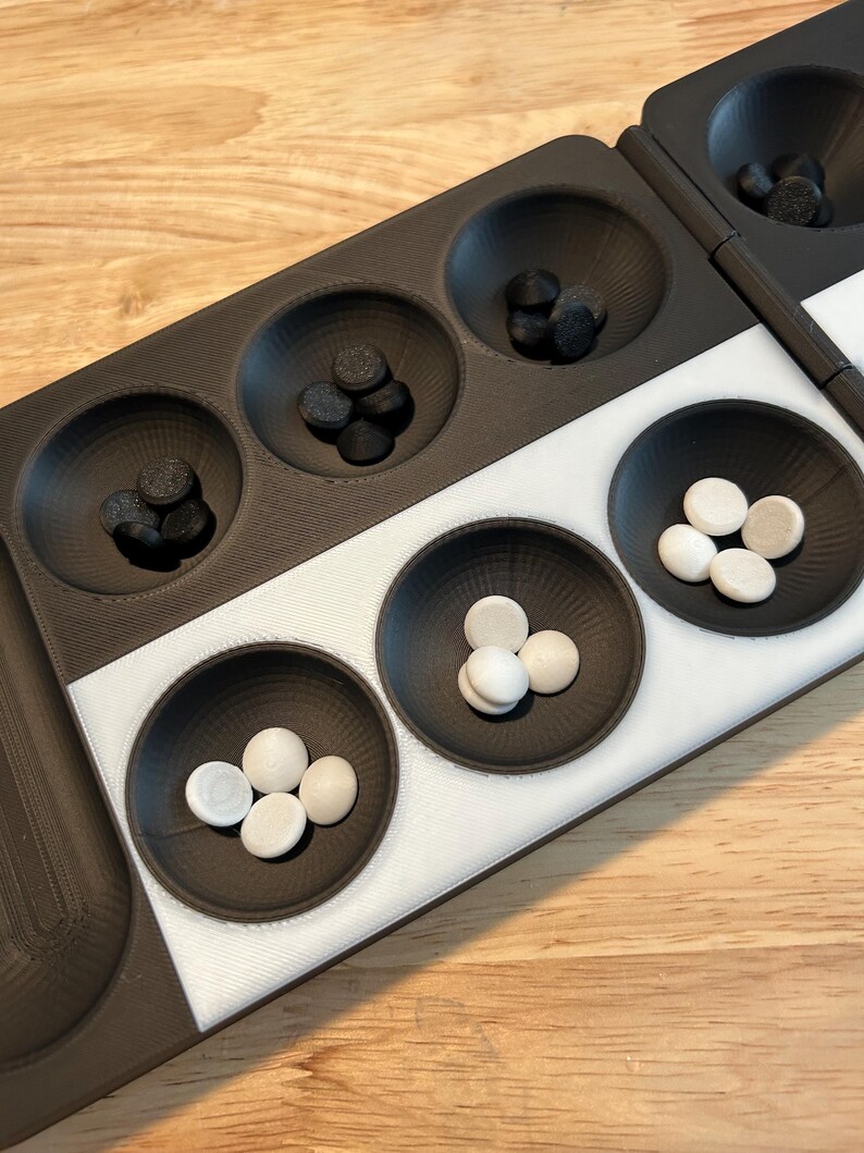 3D Printed Mancala Game Board with 48 Game Stones image 7