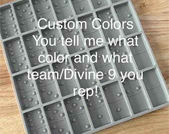 Custom colors | Resin Chess Board | 32 resin chess pieces | 24 checkers | 11&quot;x11&quot; | Adhesive Felt Back | Handmade