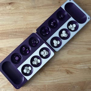 3D Printed Mancala Game Board with 48 Game Stones image 3