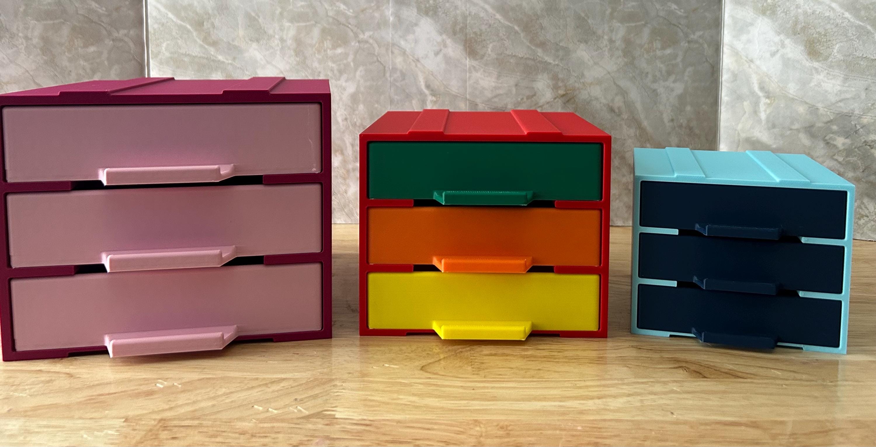 3 Unit Modular Drawer Organizer | 3D Printer | Stackable - Etsy