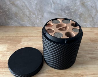 Coin Jar | 3D Printed Coin Collector | Bank | Coin Sorter | Coin Organization | Decorative Jar | Seamless lid