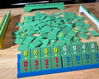 3D Printed Rummikub Set with Storage Box | Tile Rack Game Set | Family Game Night | Travel-Friendly Tile Game | Multiple Player Options