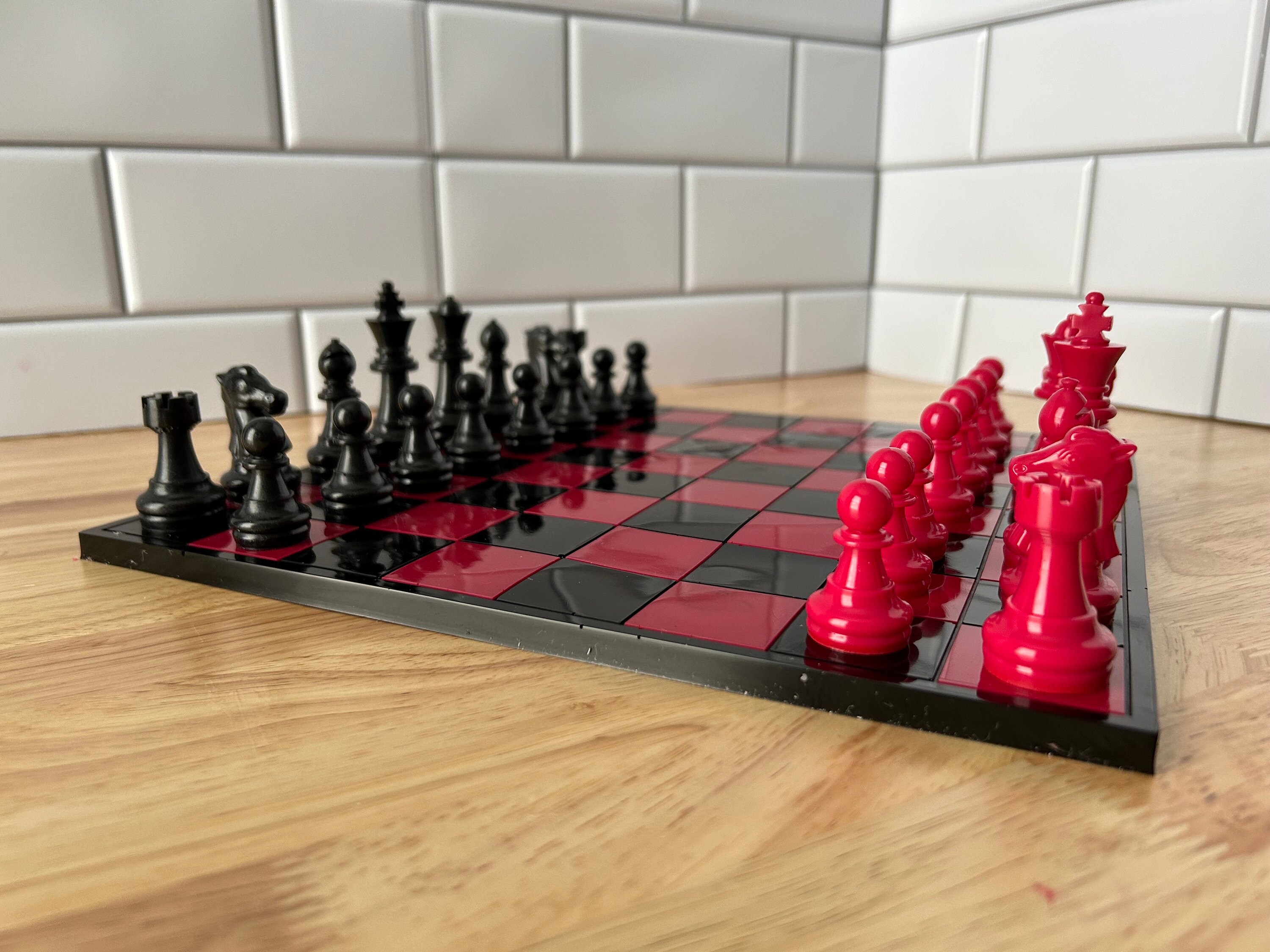 Red & Black | Chessboard | Resin Chess Board | 32 Chess