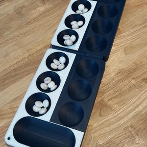 3D Printed Mancala Game Board with 48 Game Stones image 2