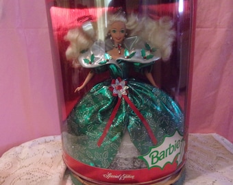 Barbie Happy Holidays Green Dress Doll 1995 - Etsy Barbie Happy Holidays Green Dress Doll 1995 - Etsy