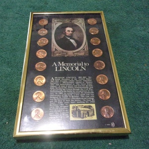 Framed 1975 Memorial Lincoln Penny Set