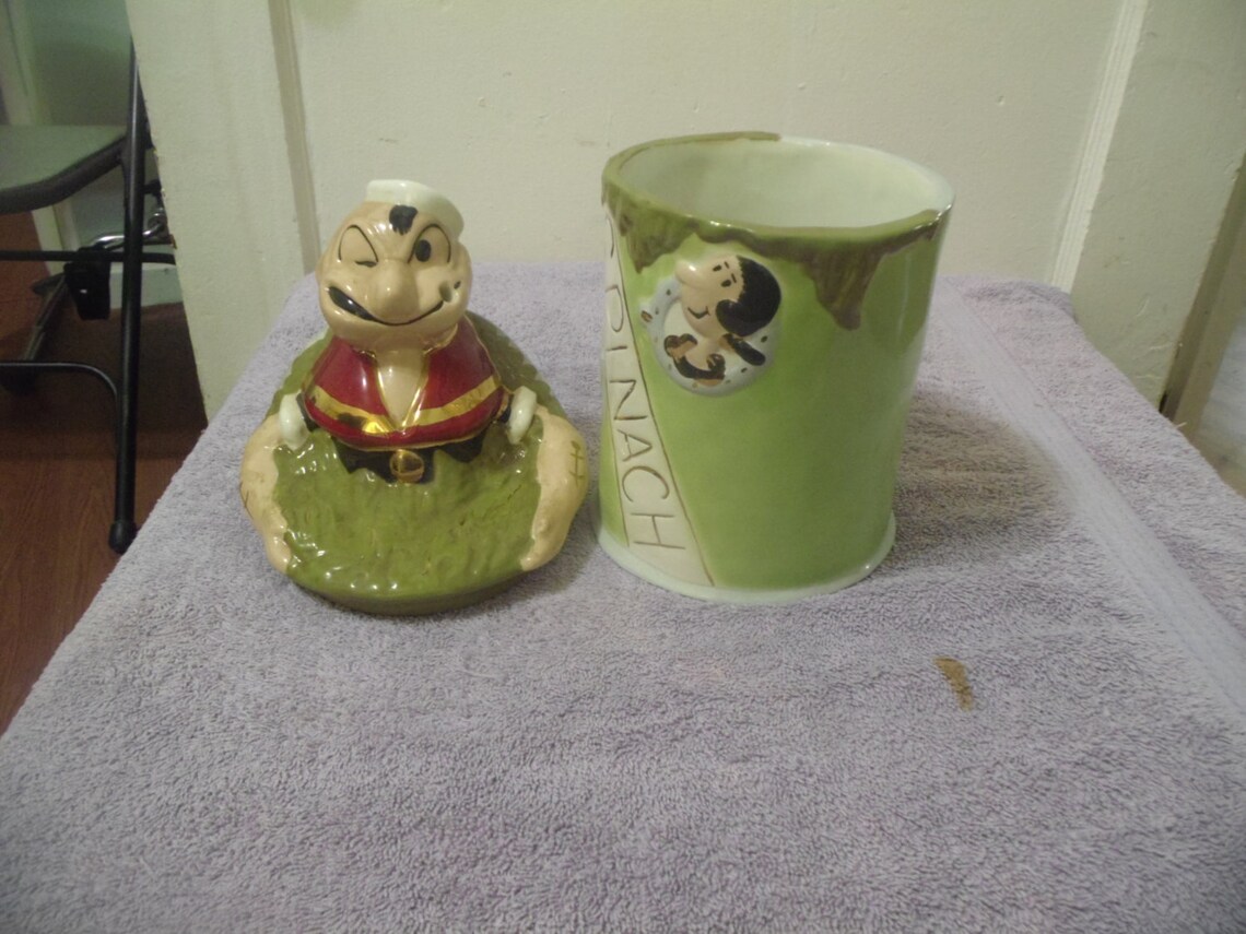 Rare Second Edition Popeye Olive Oil Sweet Pea Ltd Cookie Jar Etsy