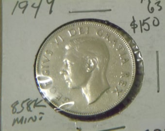 1965年カナダ銀貨50セント（未使用品）（1枚） - Etsy 日本