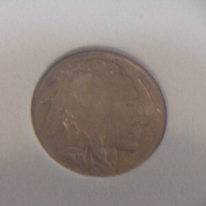 AU 1917-D Buffalo Nickel- Reverse Lamination Error