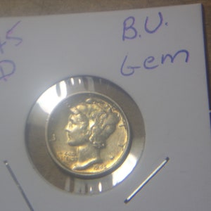 BU Gem 1945 D Mercury Silver Dime