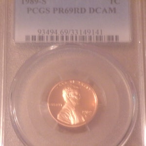 PCGS PR69RD DCAM 1989-S Lincoln Penny