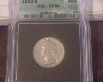 1932-S Washington Silver Quarter-VF30