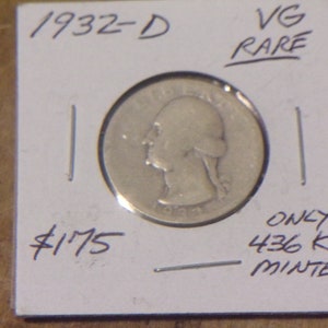 Rare 1932-D Washington Quarter- Big Key Date