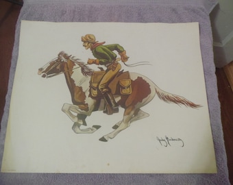 Judy Berkowitz "Pony Express" Lithograph 20x16