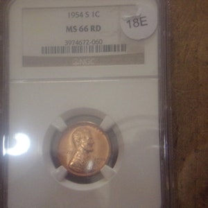 1954-S Lincoln Penny NGC MS66RD