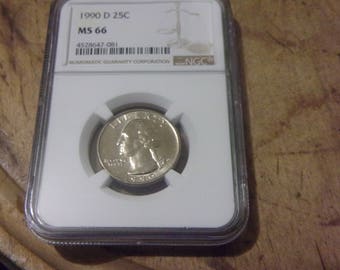 NGC MS-66 1990-D Washington Quarter