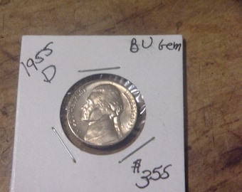 Brilliant Uncirculated 1955-D Jefferson Nickel
