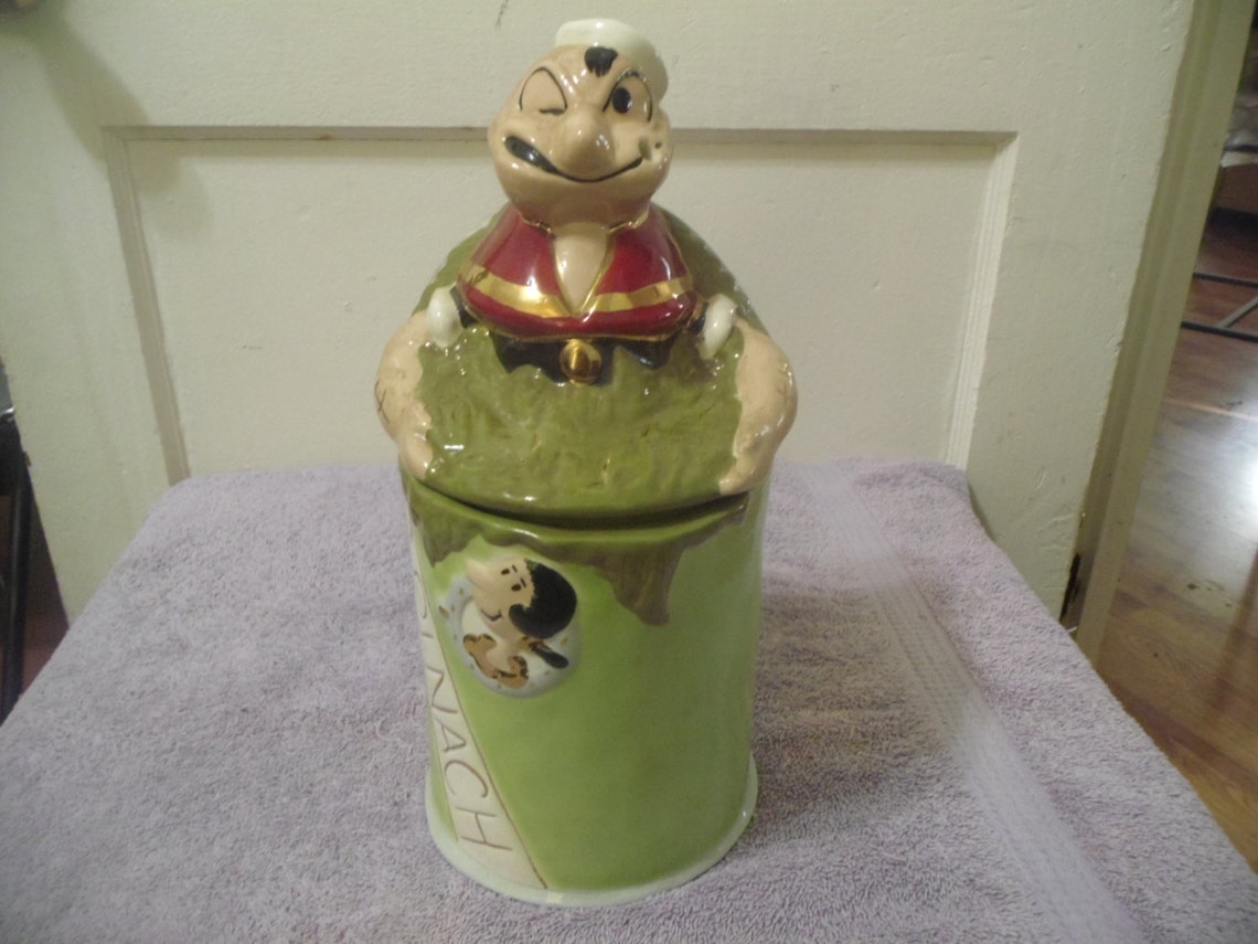 Rare Second Edition Popeye Olive Oil Sweet Pea Ltd Cookie Jar Etsy