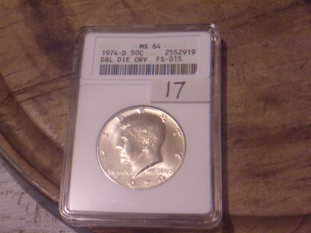 1974-D ANACS MS64 DBL ダイ・オブ・ケネディ・ハーフダラー FS-015 - Etsy 日本