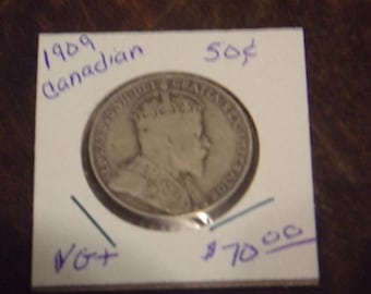 1909 Canada 50 cent coin