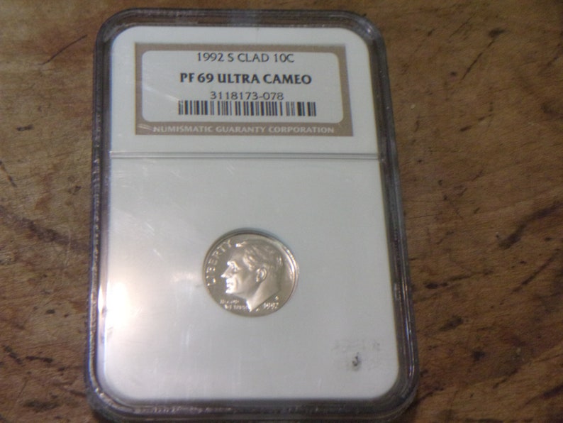 PF69 Ultra Cameo 1992-S Roosevelt Dime Clad