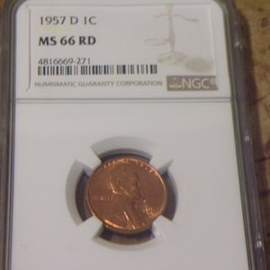 1957-D Lincoln Penny MS66RD