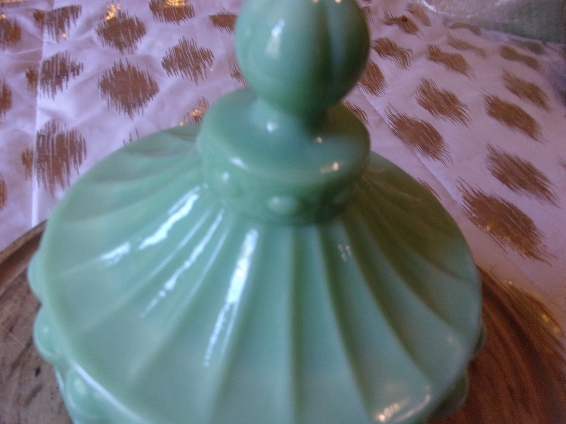Jadeite Lidded Candy Dish Etsy