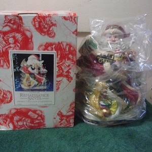 1994 FITZ & FLOYD  Omnibus Renaissance Santa Cookie Jar