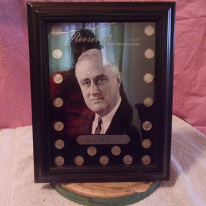 Framed Roosevelt Silver Dime Collection 1946-1964