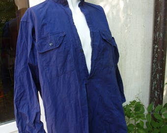 grandfather working blue moleskine evec moleskine Navy beret french shirt