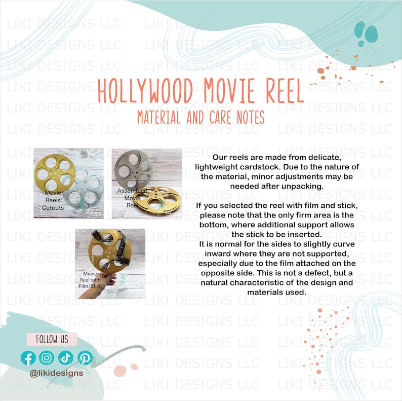 8in Cardstock Movie Reel Centerpiece: Hollywood Party Decor 画像 6