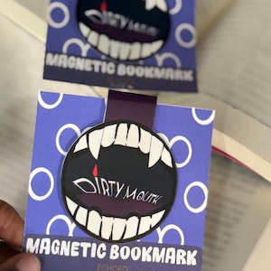 Vampire Magnetic Bookmark, Spicy Reader, Bookish Accessory, Vampire Teeth Design