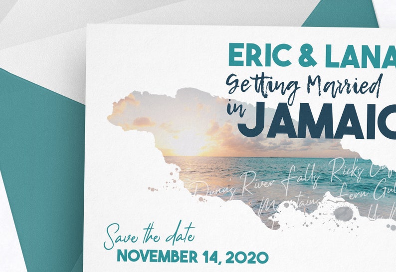Destination Wedding Invitation Jamaica Wedding Invitation Etsy