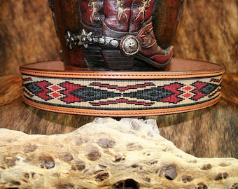 Designer Leather Belt "Silver Mesa"