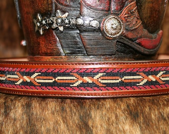 Beaded Western Belt "Barbwire"