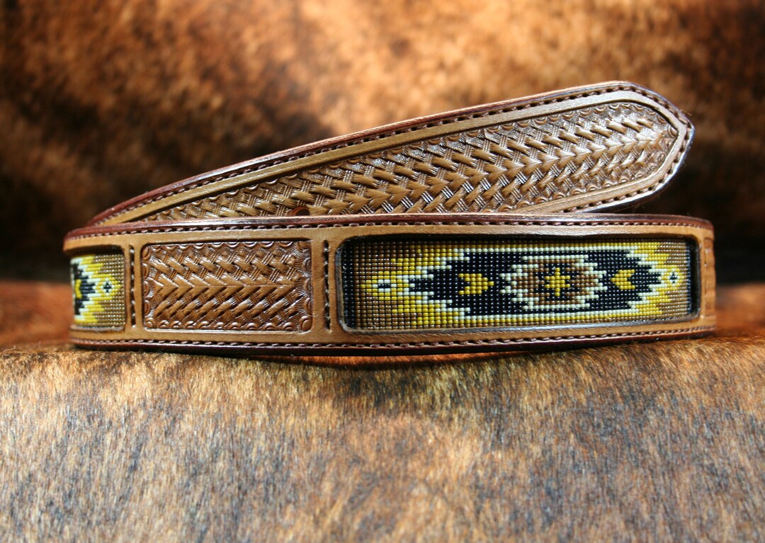 Aztec Designed Western Style Beaded Belt - Etsy