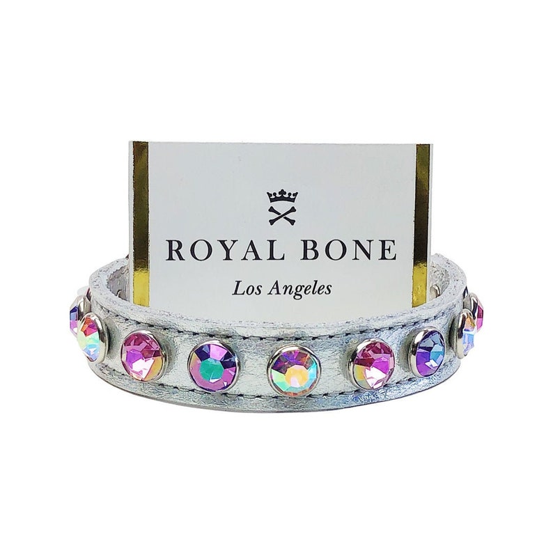 Limited Edition xxs-large Holograph Leather 11mm Clear AB + Rose Limited Edition xxs-large Holograph Leather 11mm Clear AB + Rose