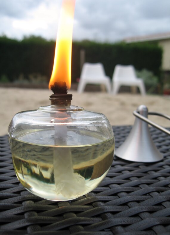 Items similar to Oil lamp for outdoor use, made of recycled glass and