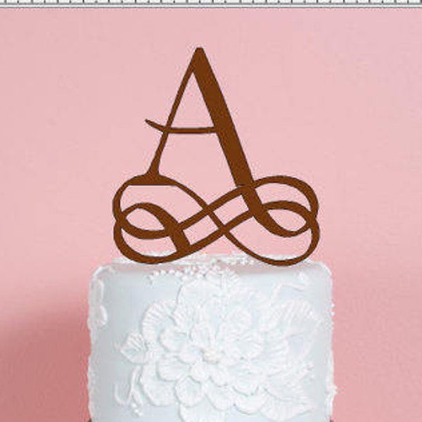 Fancy Letter Wedding Cake Topper -Letters A B C D E F G H I J K L M N O P Q R S T U V W X Y Z .