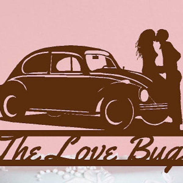 VW Beetle, The Love Bug, Perfect for the Vintage Wedding, Can be Personalized with your Name or Phrase, Circa 1960s