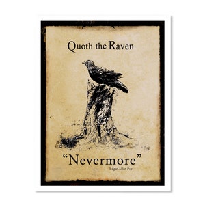 Edgar Allan Poe Literary Art Print, Living Room Wall Decor, Book Lover Gift for Bibliophile