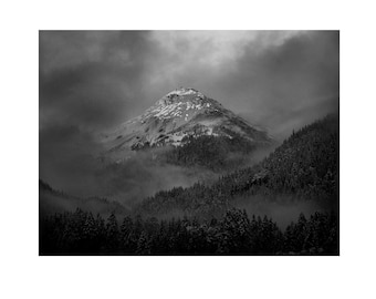 Impression de photographie de montagne, art de la nature, photographie de paysage, photographie en noir et blanc, impression de montagne, art mural, impressions nature